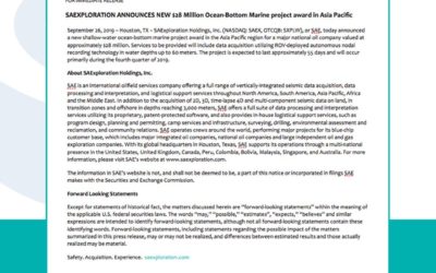 $28 Million Ocen-Bottom Marine project award in Asia Pacific.